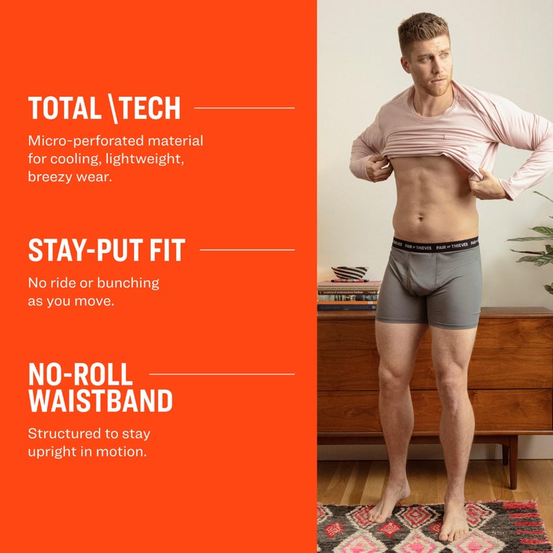 Pair of Thieves Super Fit Boxer Briefs for Men - Ultra Soft, Breathable, Quick-Dry Mens Underwear with 4-Way Stretch (3 Pack) - Medium - Classic Black - Image 3